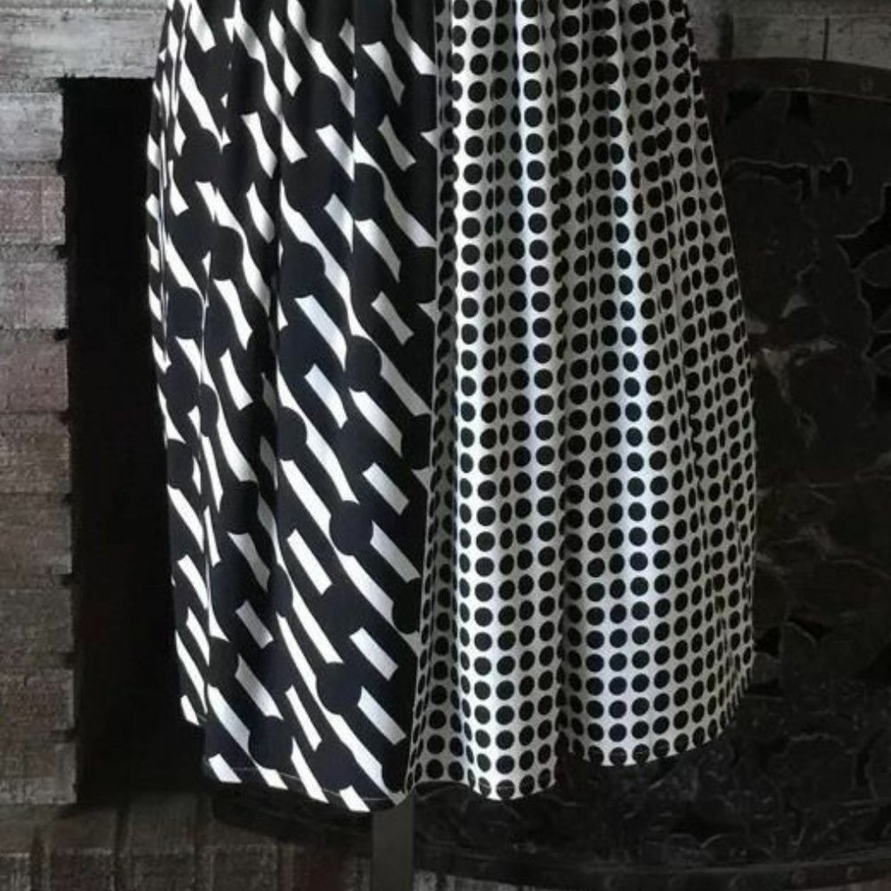 BOSTON PROPER Womens BLACK WHITE DOT Career Casual Cocktail Empire Dress Sz 8 - Picture 2 of 5